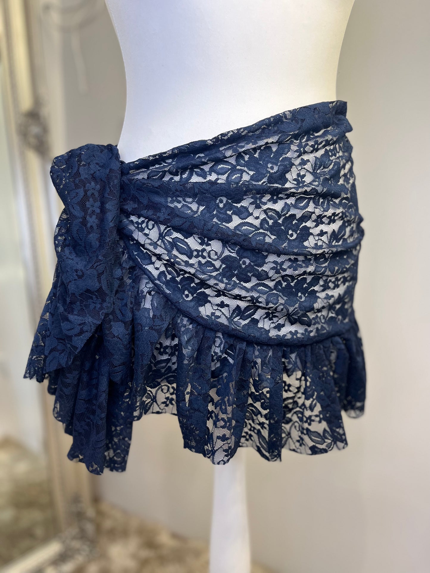 Navy Ruffle Sarong
