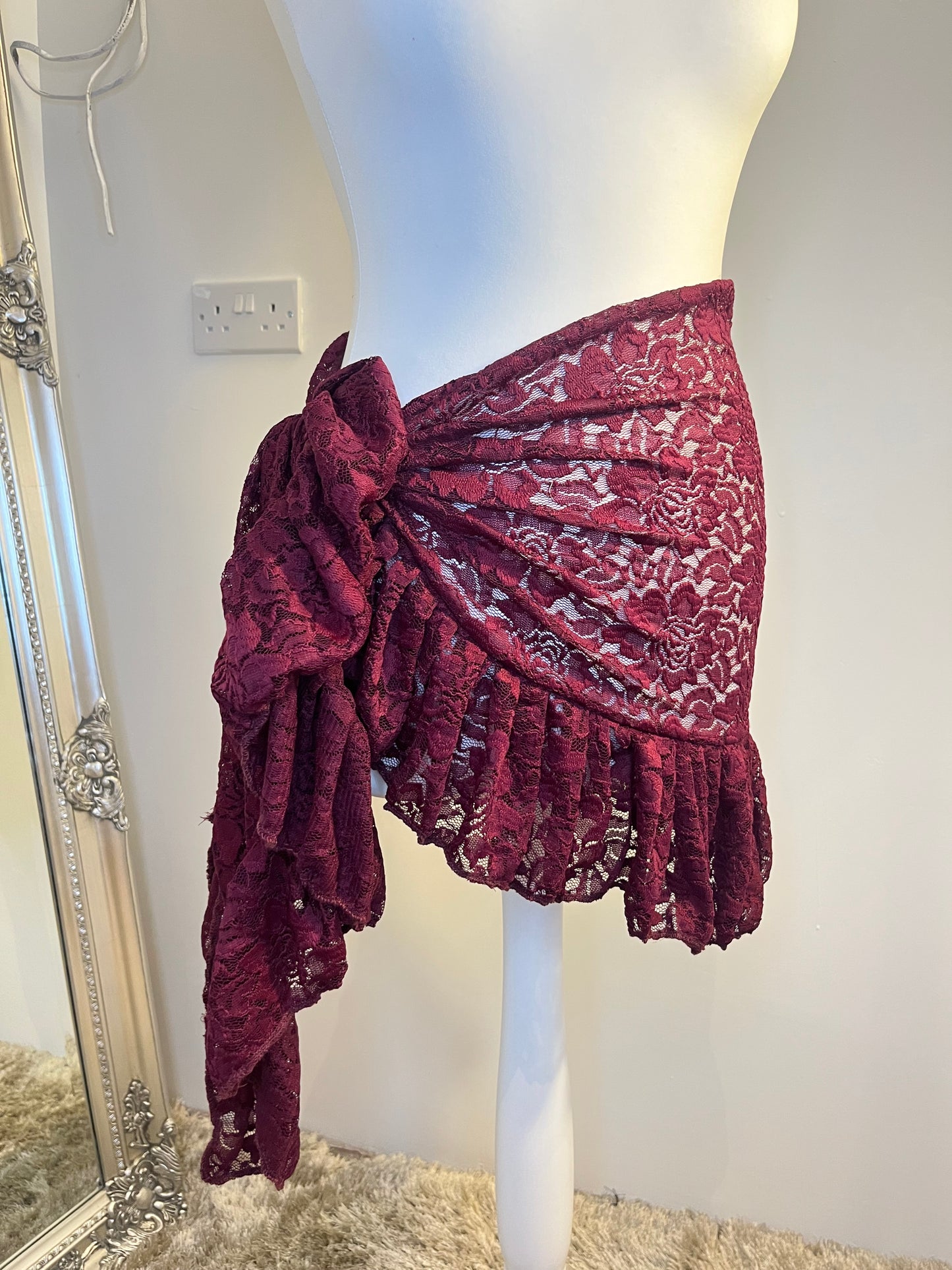 Burgundy Ruffle Sarong