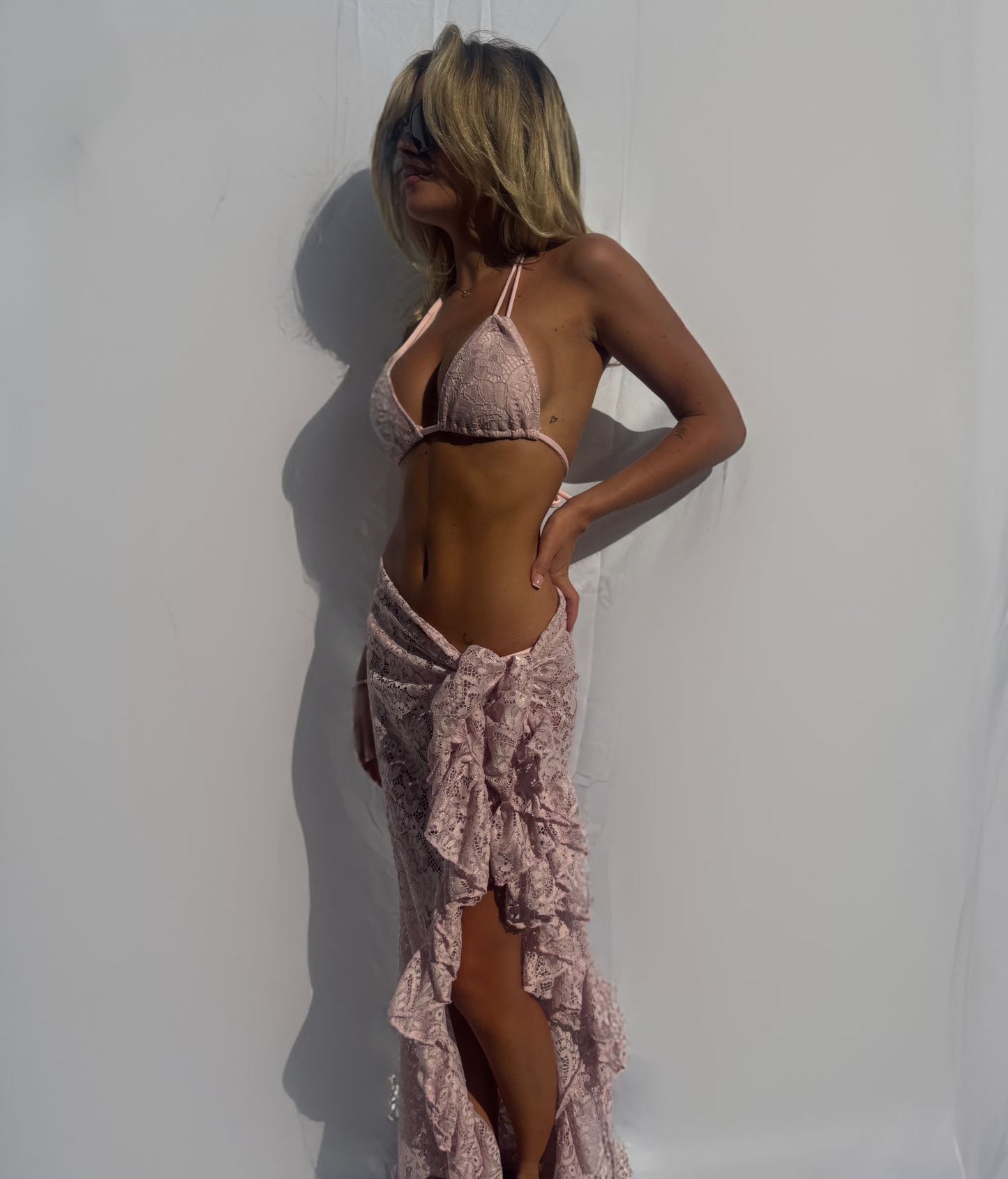 Lace Ruffle Sarong & Bikini