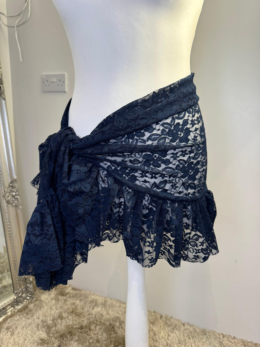 Navy Ruffle Sarong